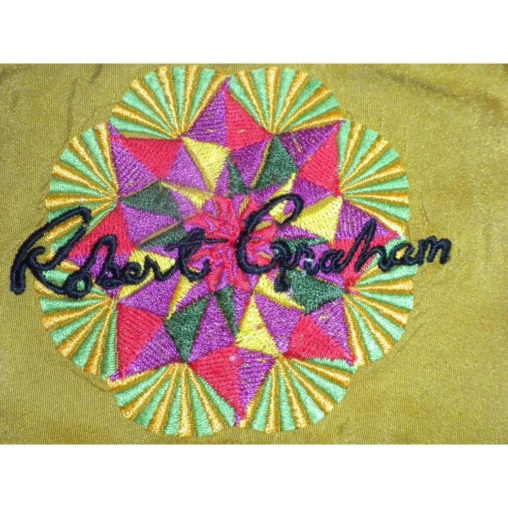Robert Graham Shirt Mens XL Maroon Gray Check Button Up Contrast Flip Cuff Stain - Picture 10 of 16